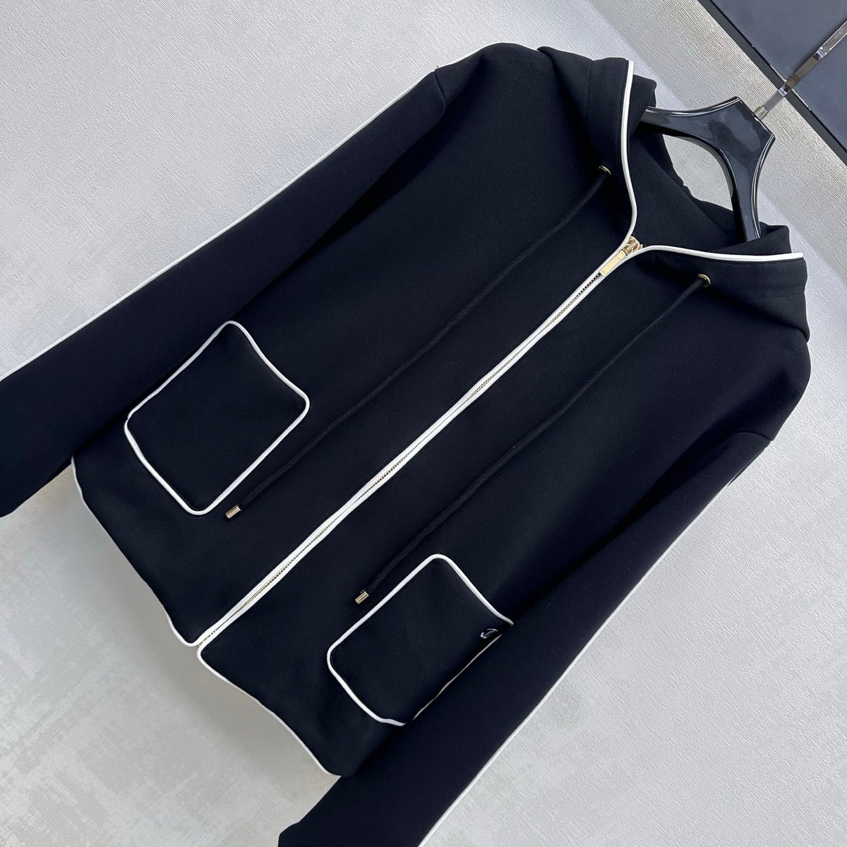 CC 26s Zip Up Hoodie Shorts Set Black Cotton 434106