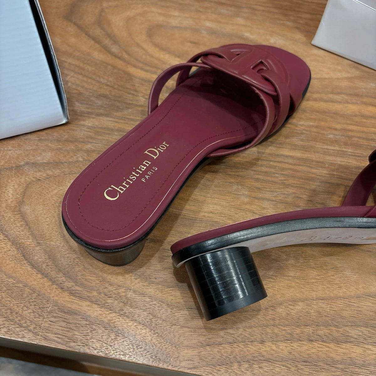 CD 26s D-Club Slides 4.5cm Burgundy Calfskin 998648