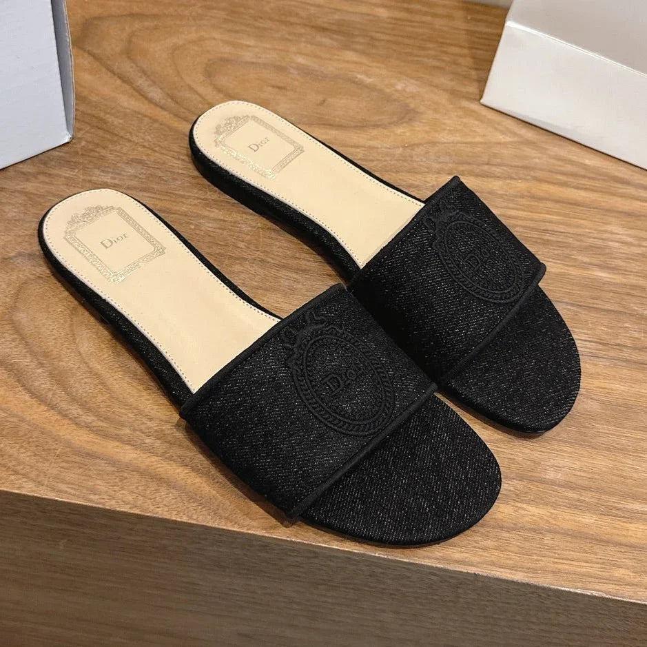 Dior 2026 Medaillon Slide Sandal Denim Leather 911151