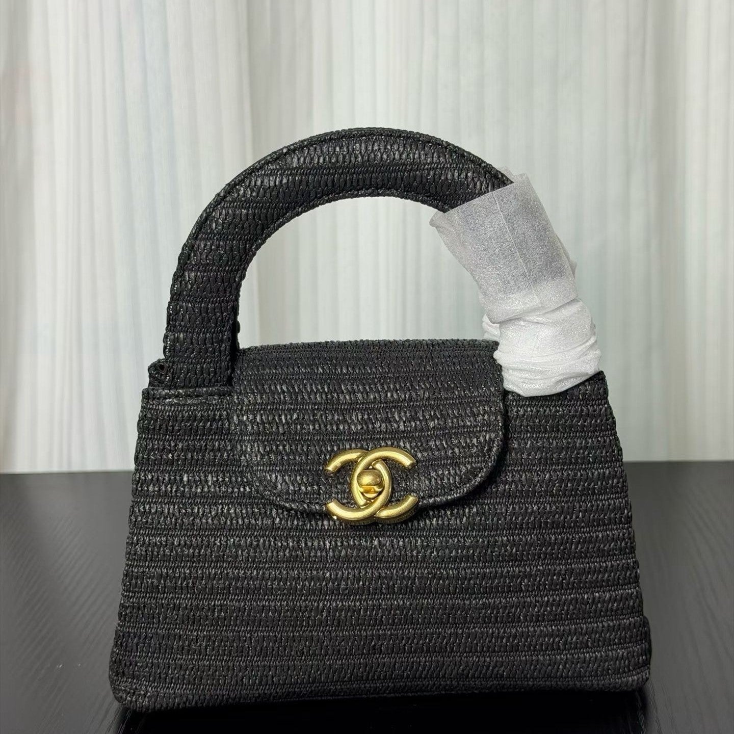 Chanel Kelly 2026 Bag 19cm Black Raffia Leather