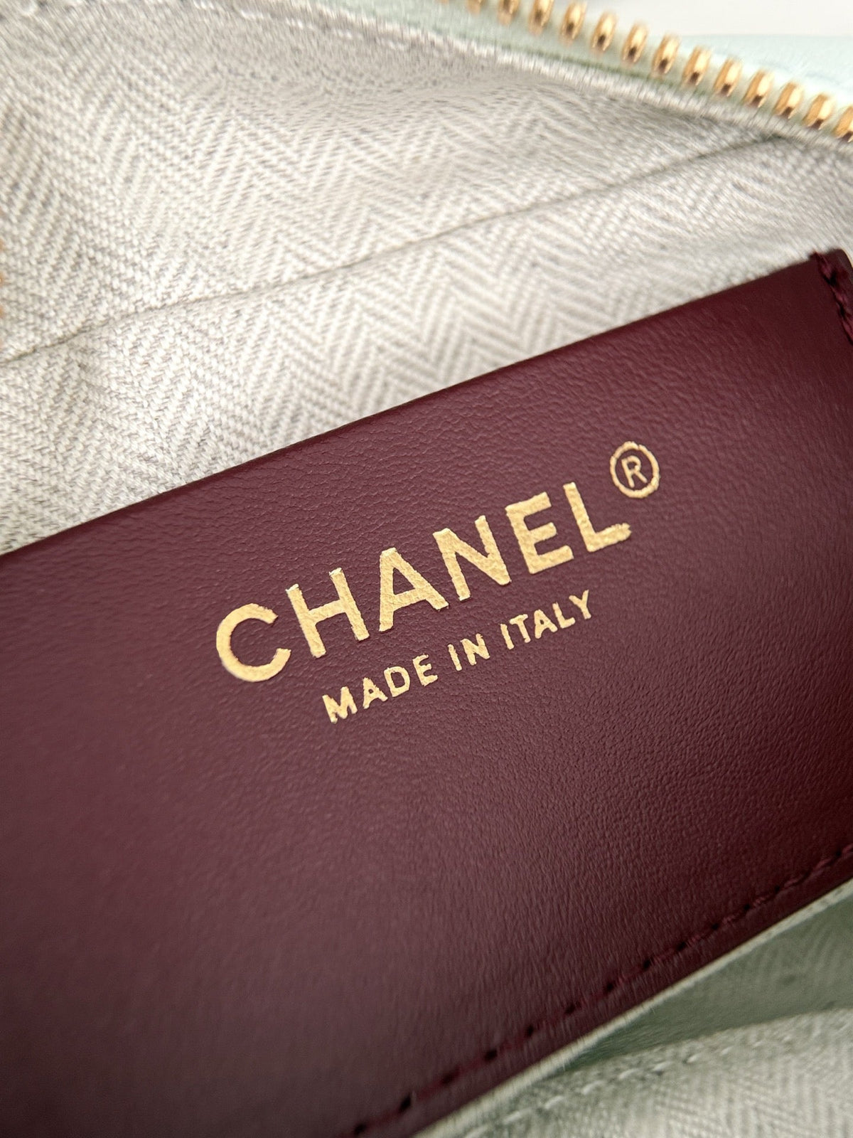 Chanel 2026 Pouch With Leather Strap 21cm Light Blue Calfskin