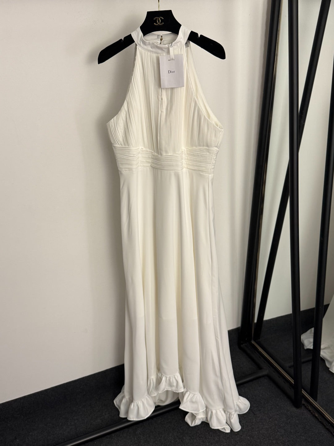 Dior 26s Pleated Halter-Neck Blazer Dress 898