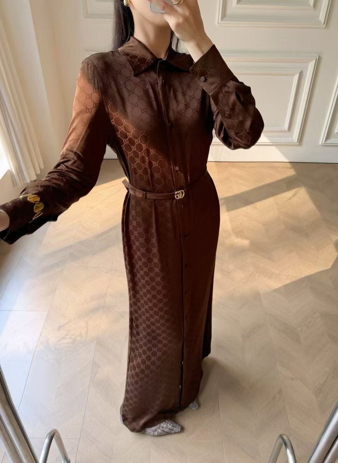 Gucci 26s Long Sleeve Shirt Dress 301