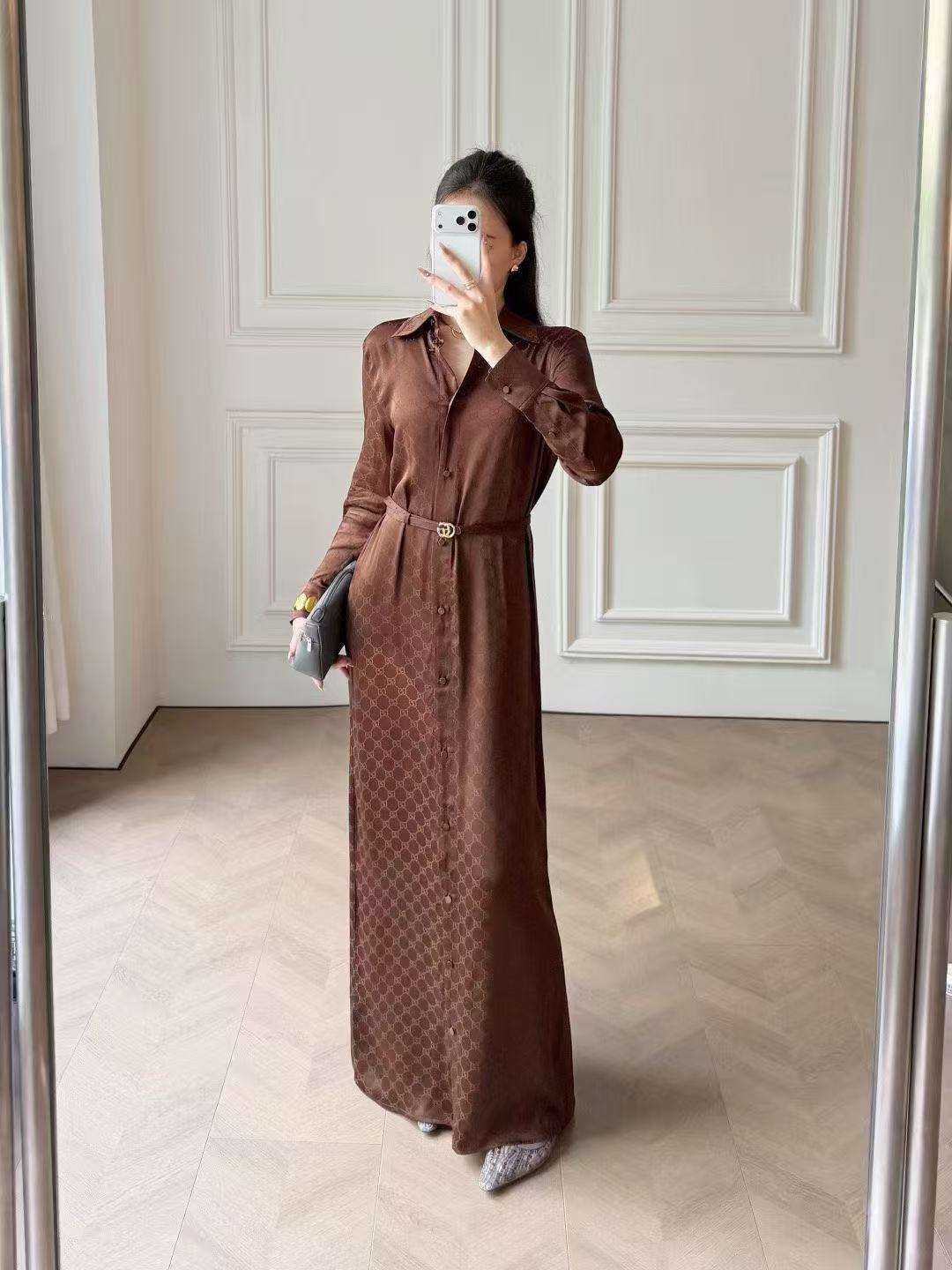 Gucci 26s Long Sleeve Shirt Dress 301