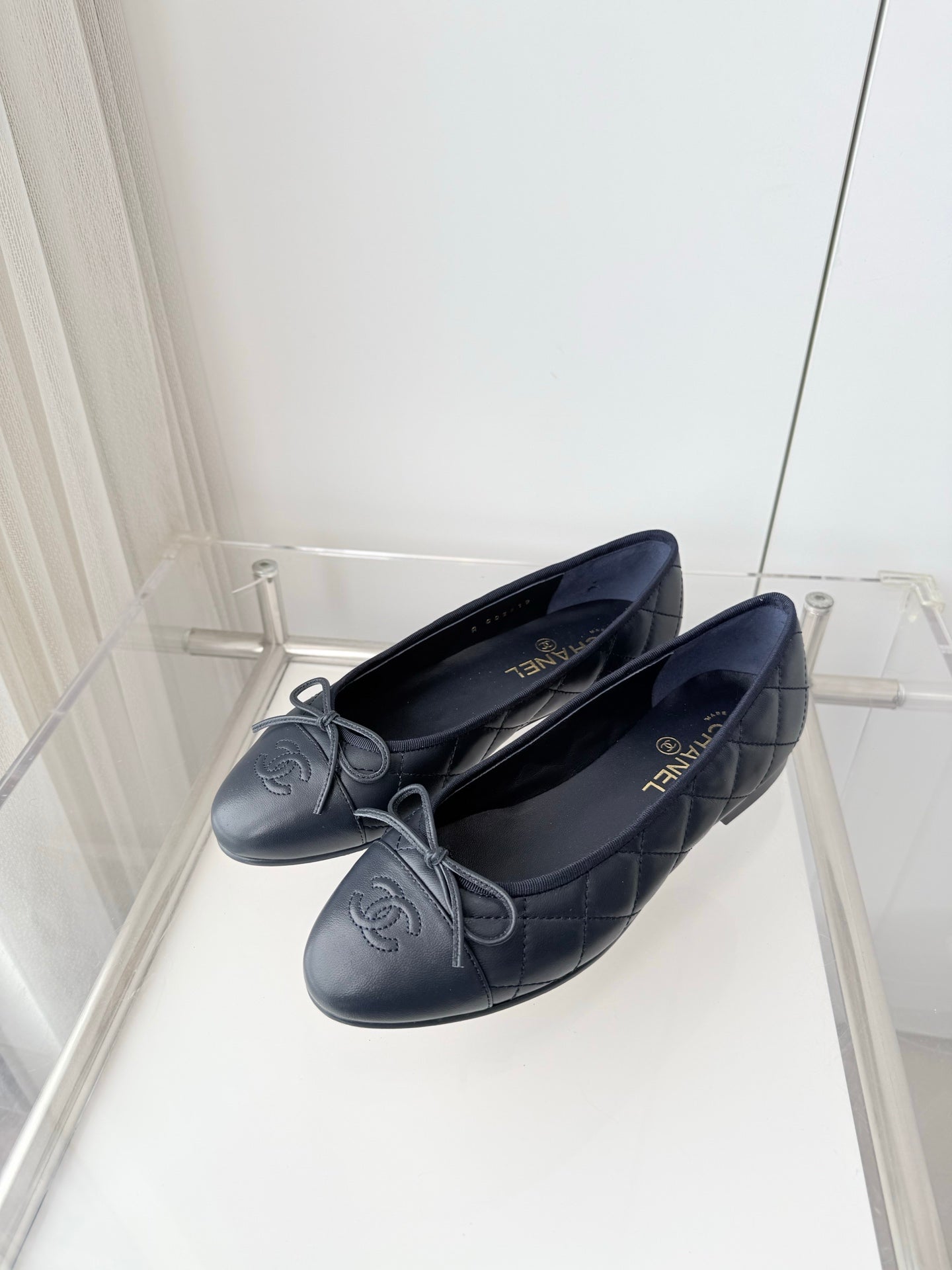 Chanel 2026 Ballet Flat Dark Blue Quited Lambskin 697393