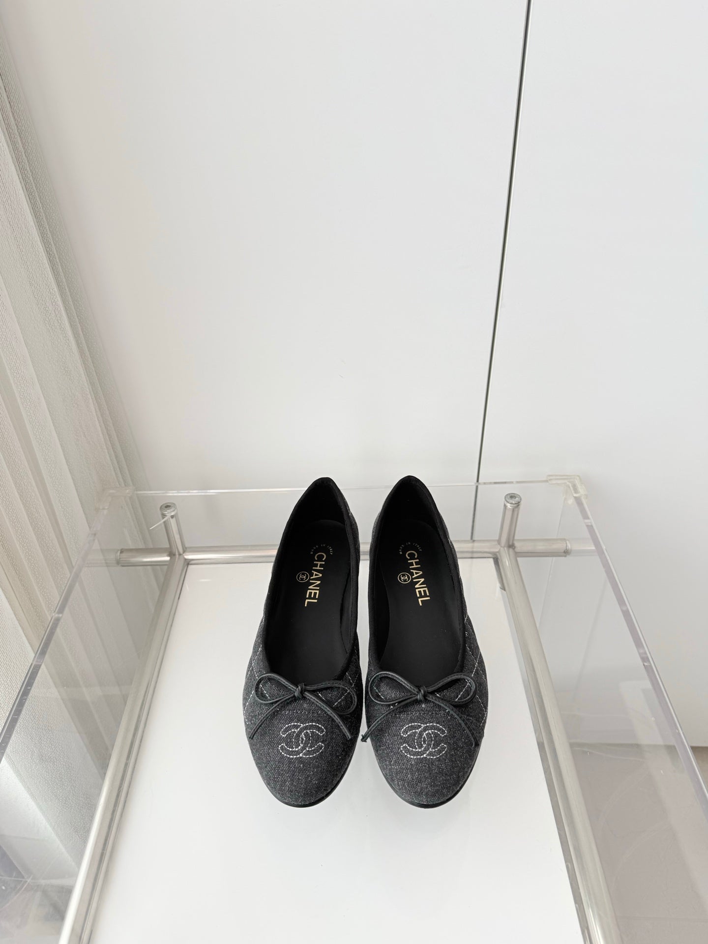 Chanel 2026 Ballet Flat Grey Denim 697395
