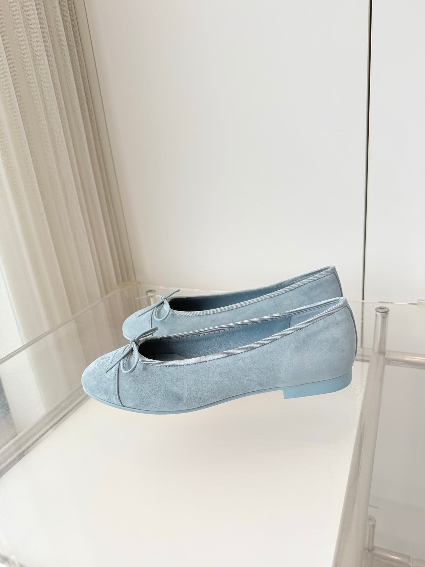 Chanel 2026 Ballet Flat Slate Blue Suede 697410