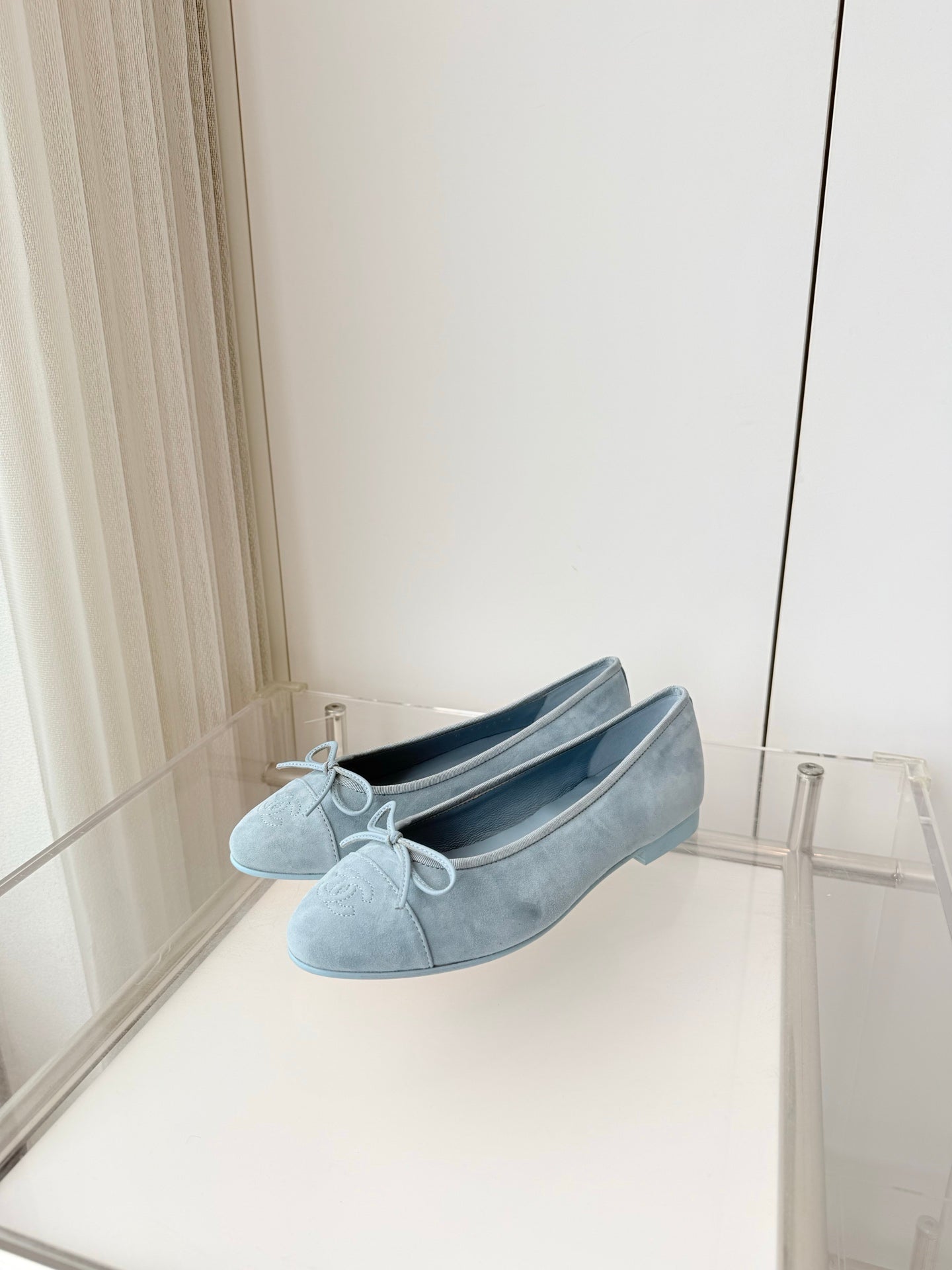 Chanel 2026 Ballet Flat Slate Blue Suede 697410