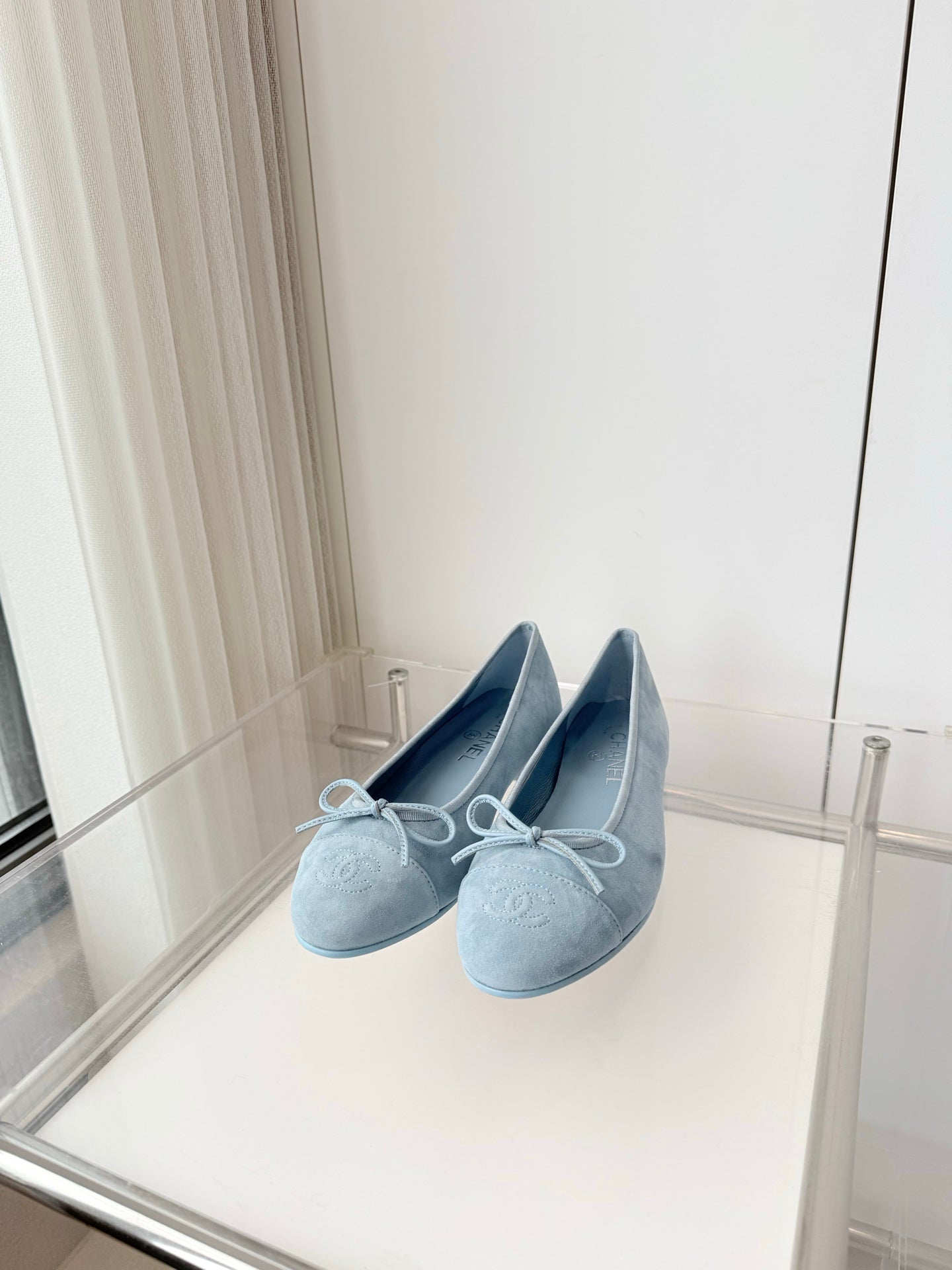 Chanel 2026 Ballet Flat Slate Blue Suede 697410