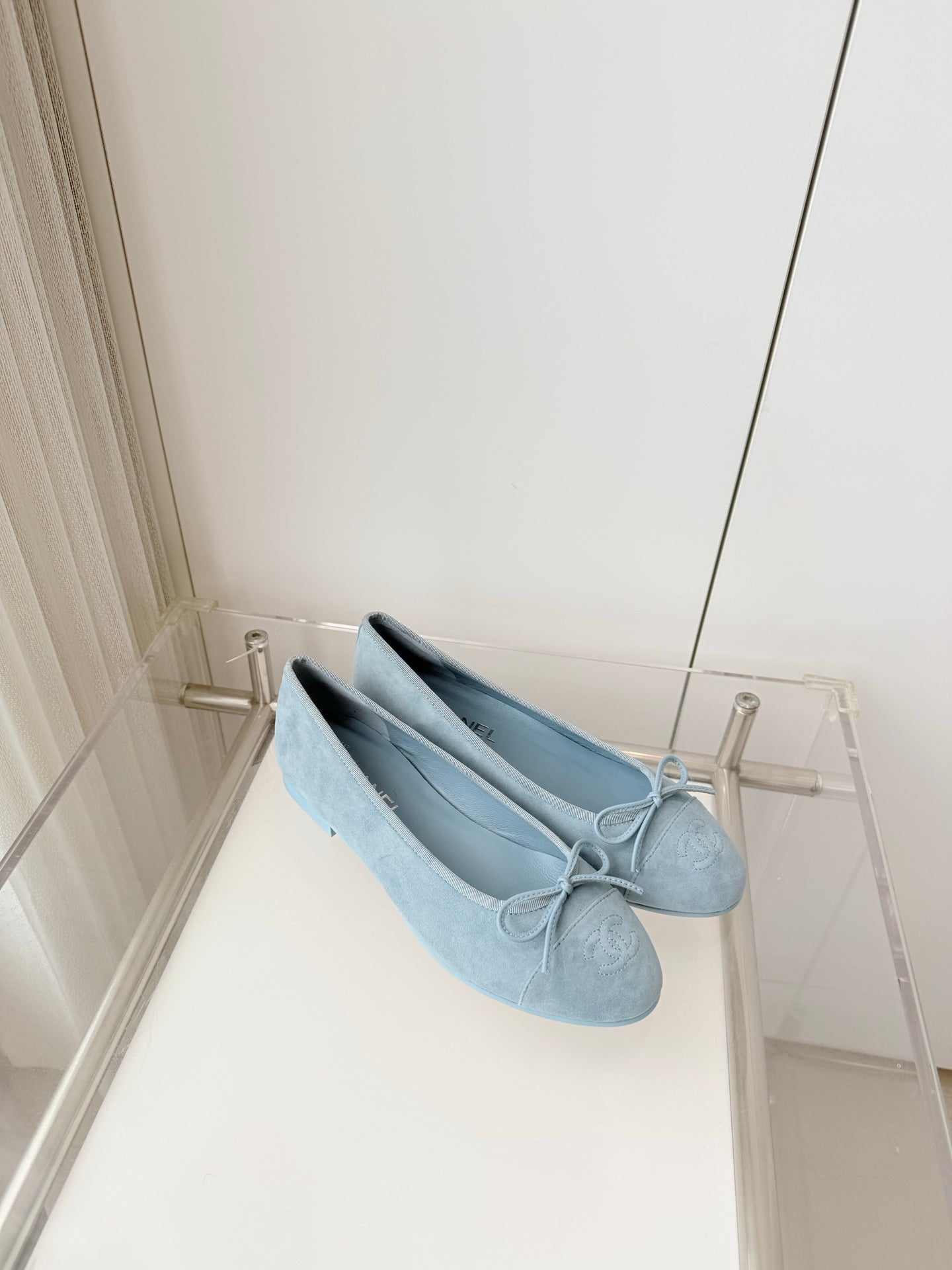 Chanel 2026 Ballet Flat Slate Blue Suede 697410