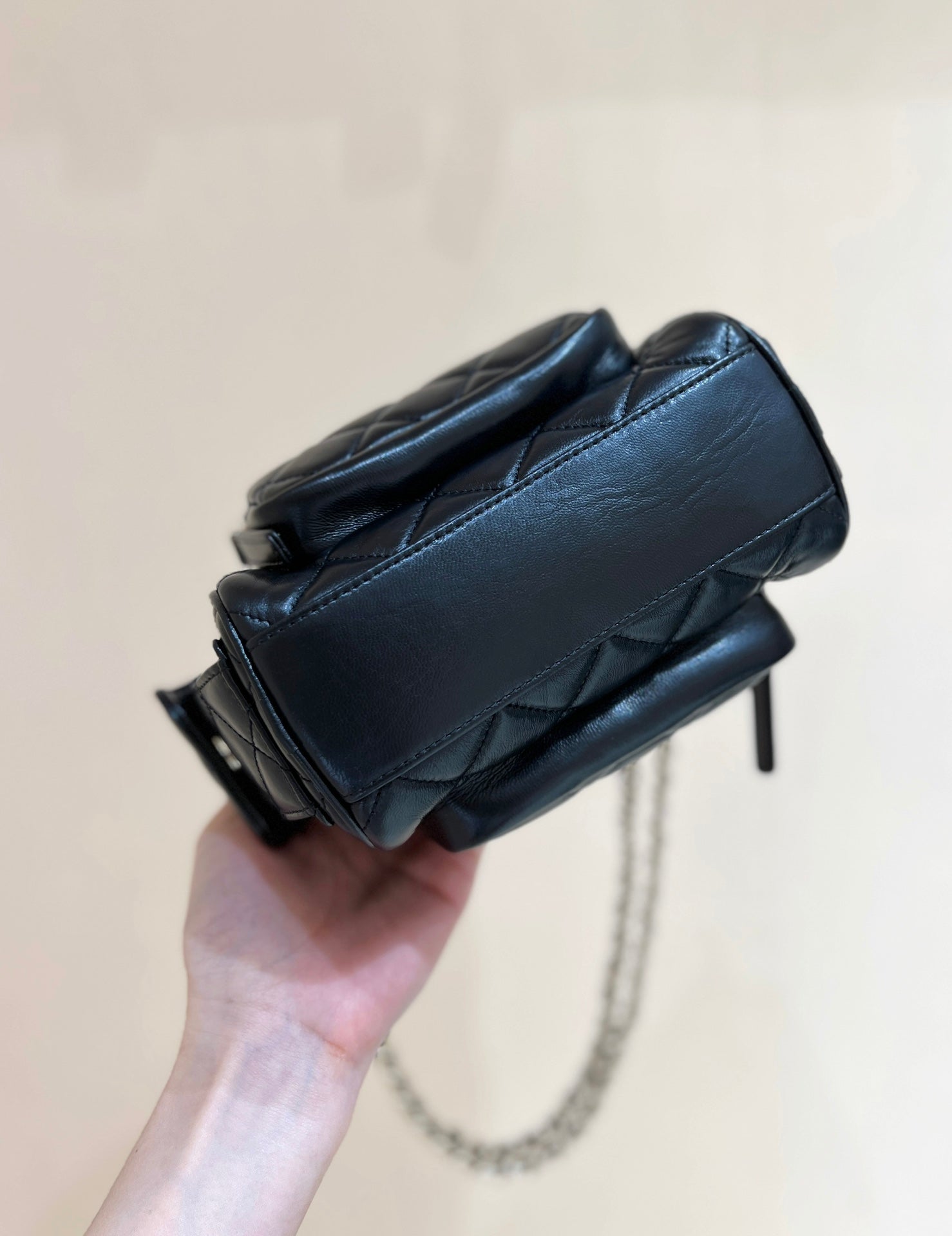 Chanel 24K Special Edition Camera Bag Black Sheepskin