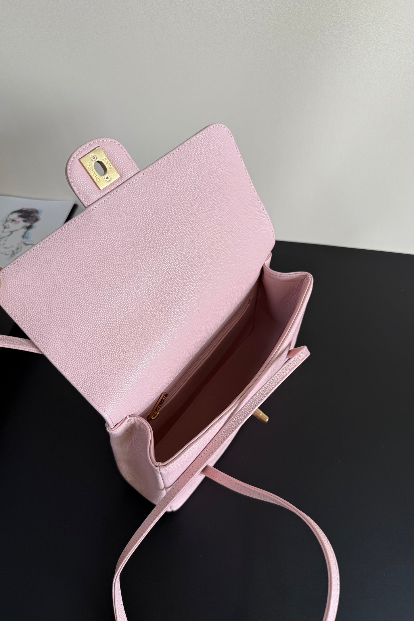 Chanel 26 Shoulder Bag 22 Light Pink Caviar Leather