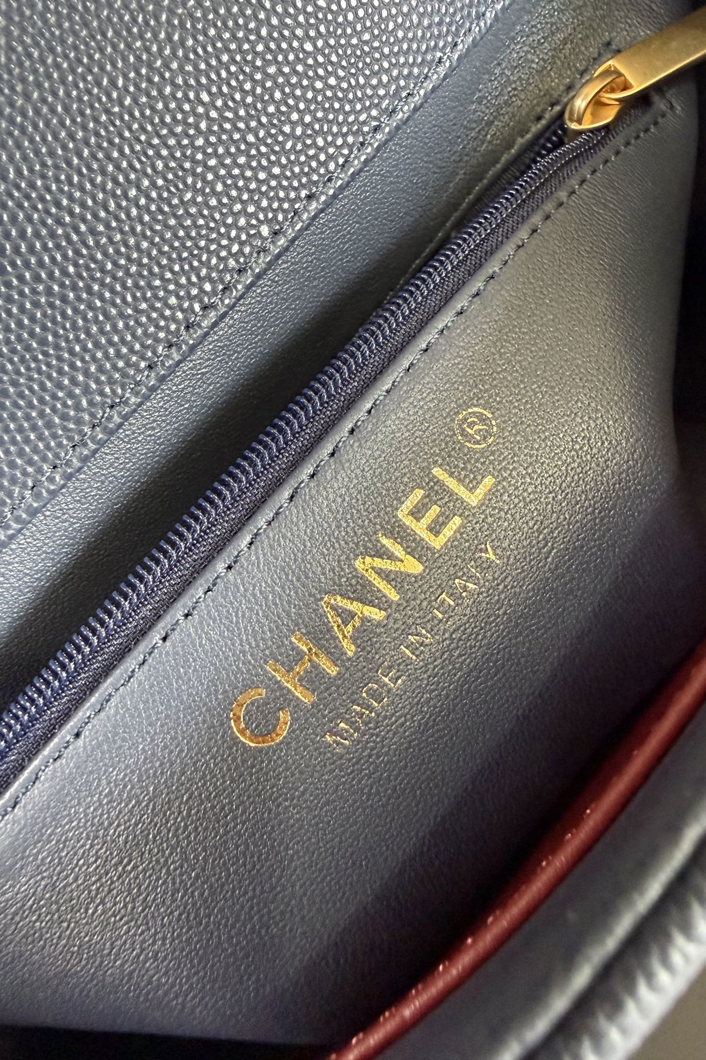 Chanel 26 Shoulder Bag 22 Dark Blue Caviar Leather