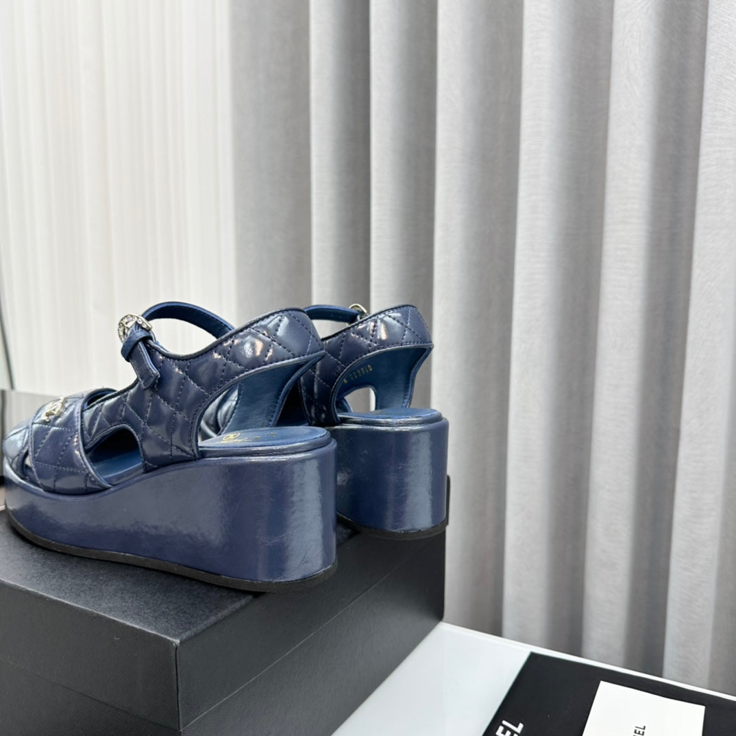 high heel sandals blue lambskin 95