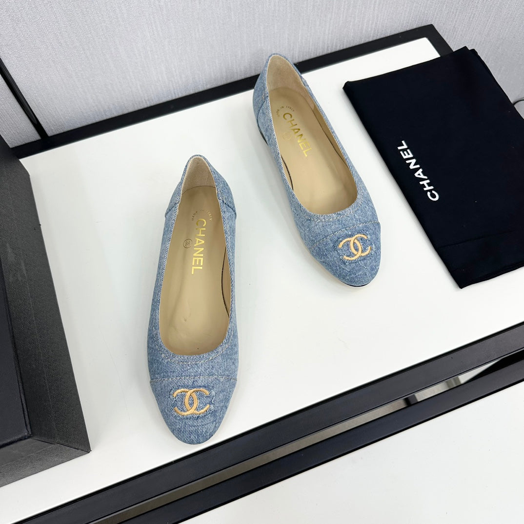 cc ballet flat light blue denim 166814