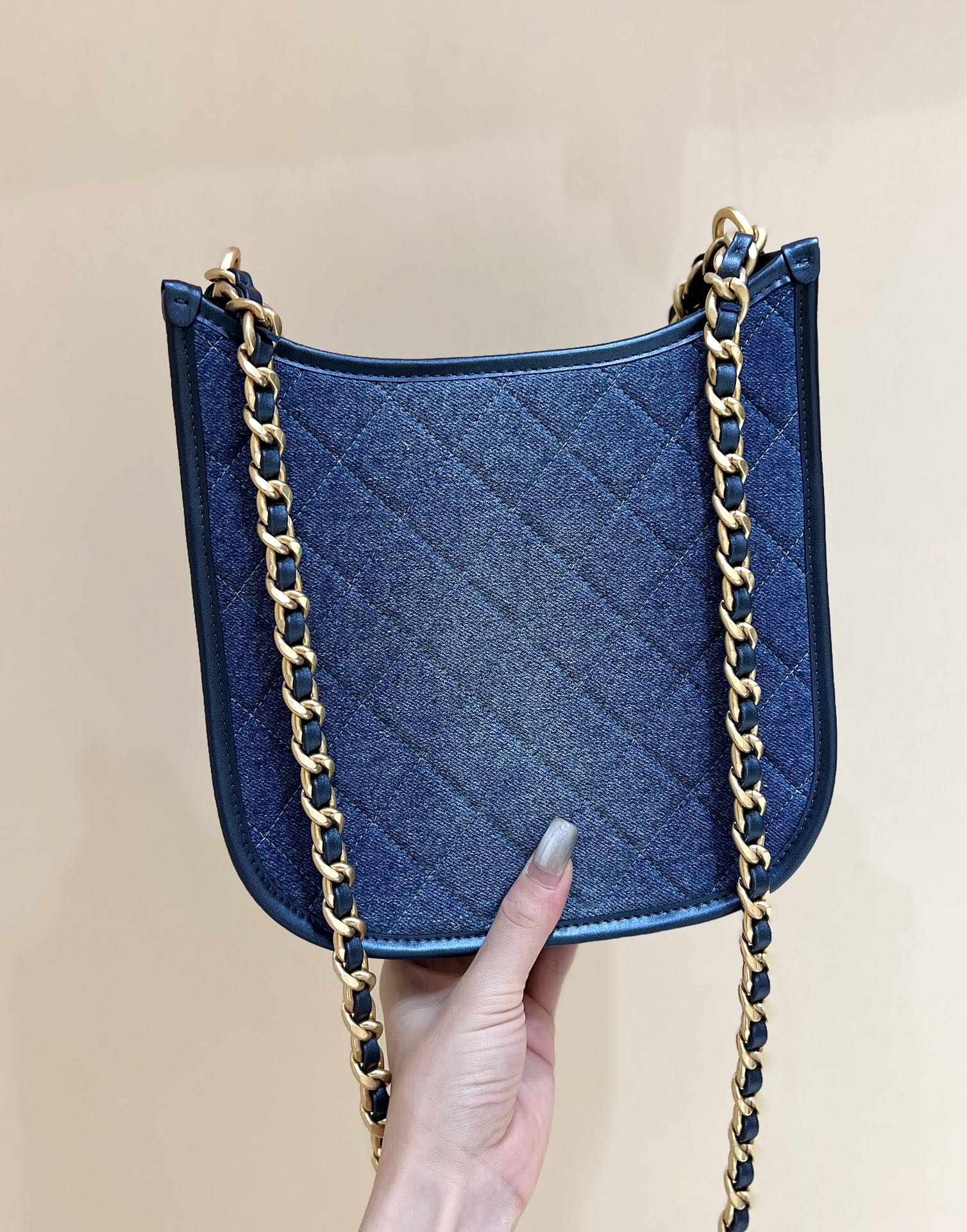 CC 24S AS4532 Shoulder Bag 22cm Blue Denim Light GHW