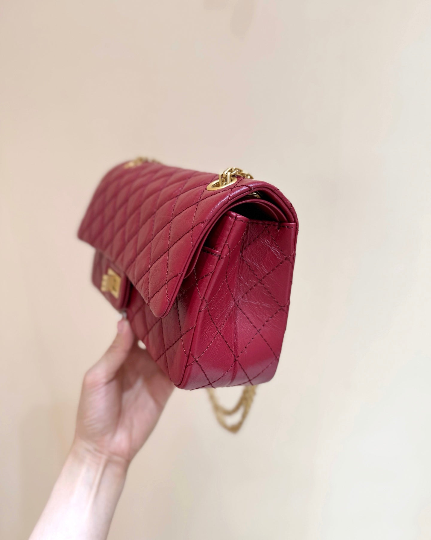 CC 2.55 Reissue 226 Double Flap Bag 24cm Red Leather 289918