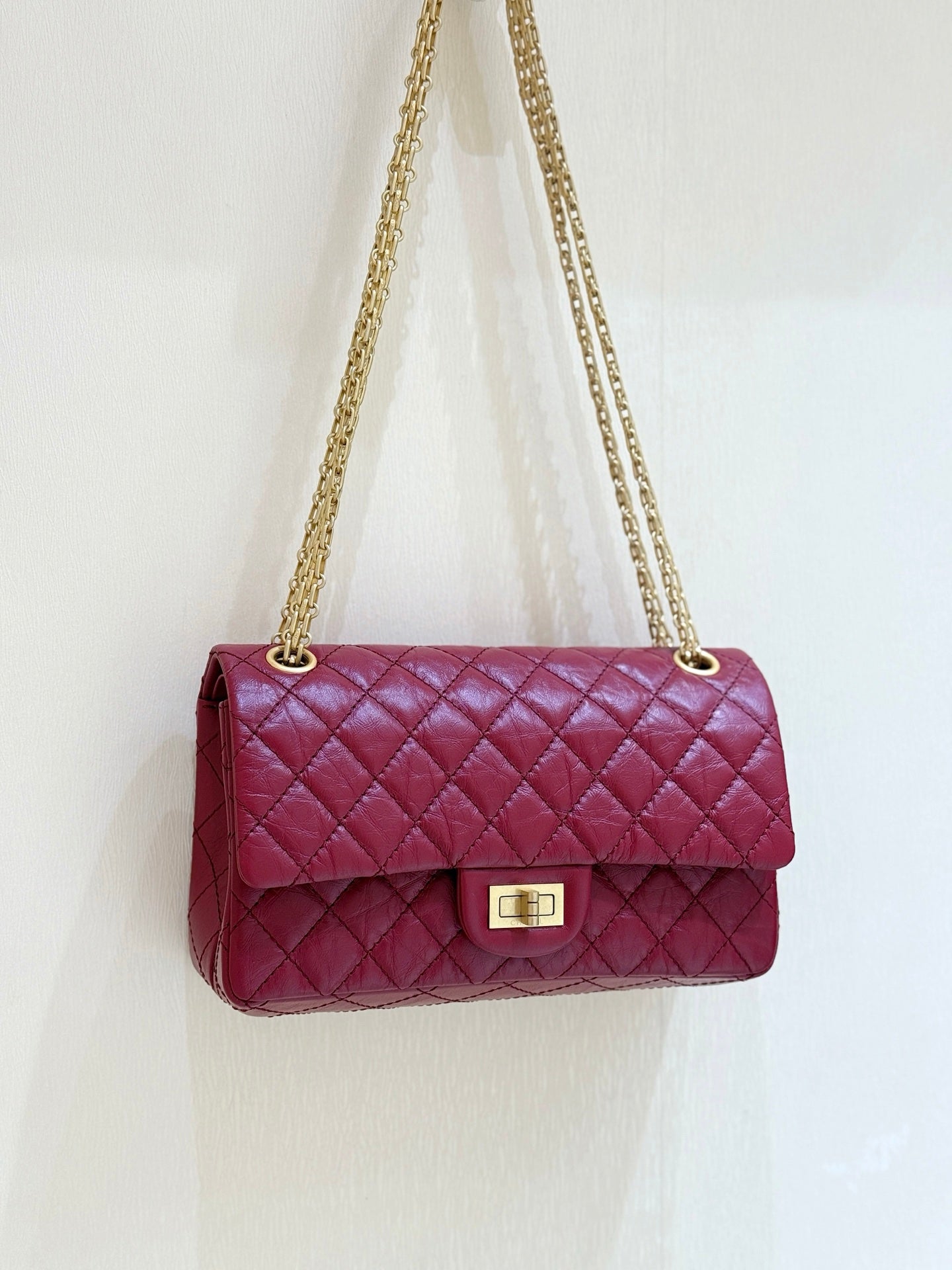 CC 2.55 Reissue 226 Double Flap Bag 24cm Red Leather 289918