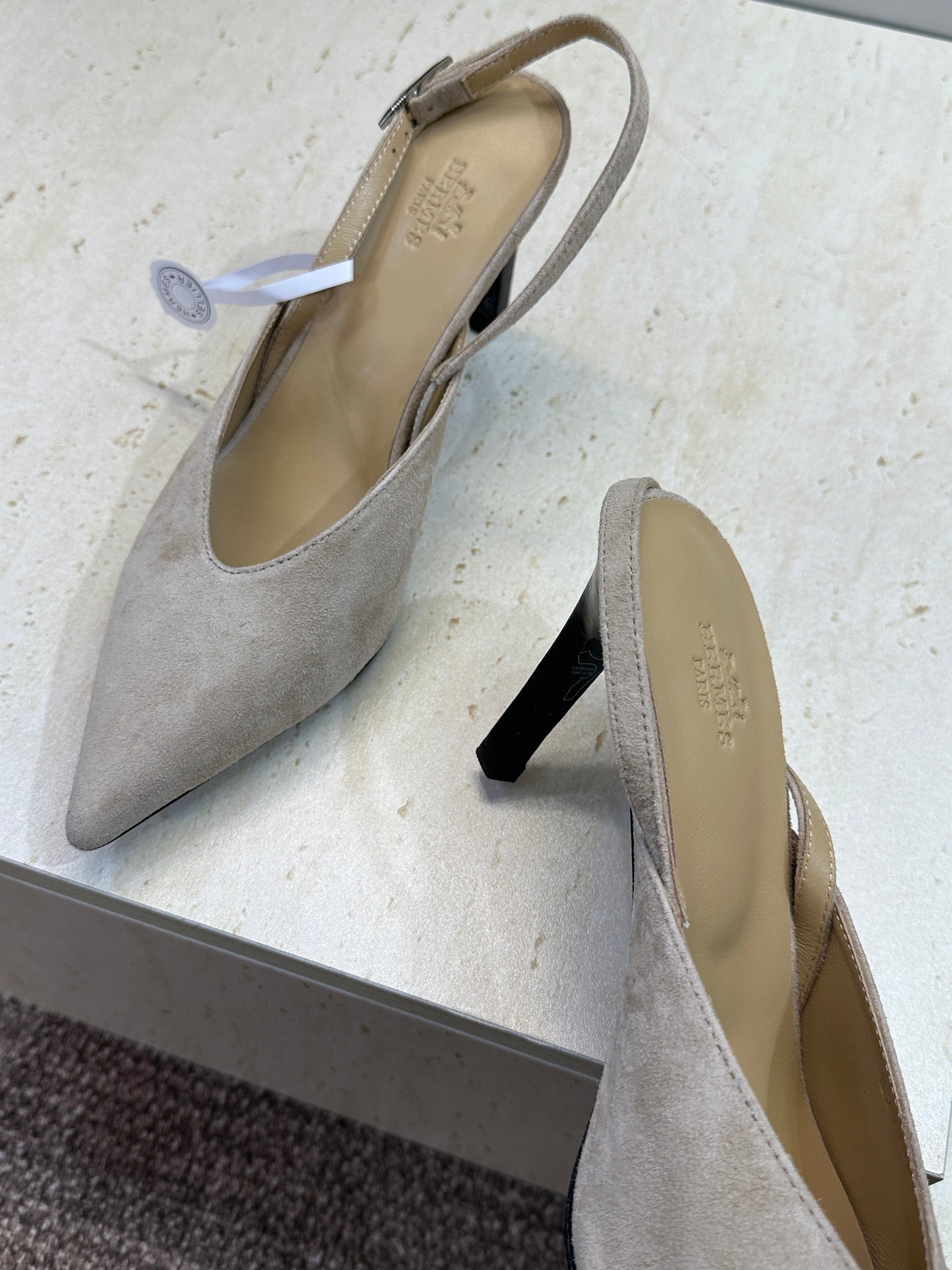 HM Nicoletta Slingback 9cm Khahi Suede 830194