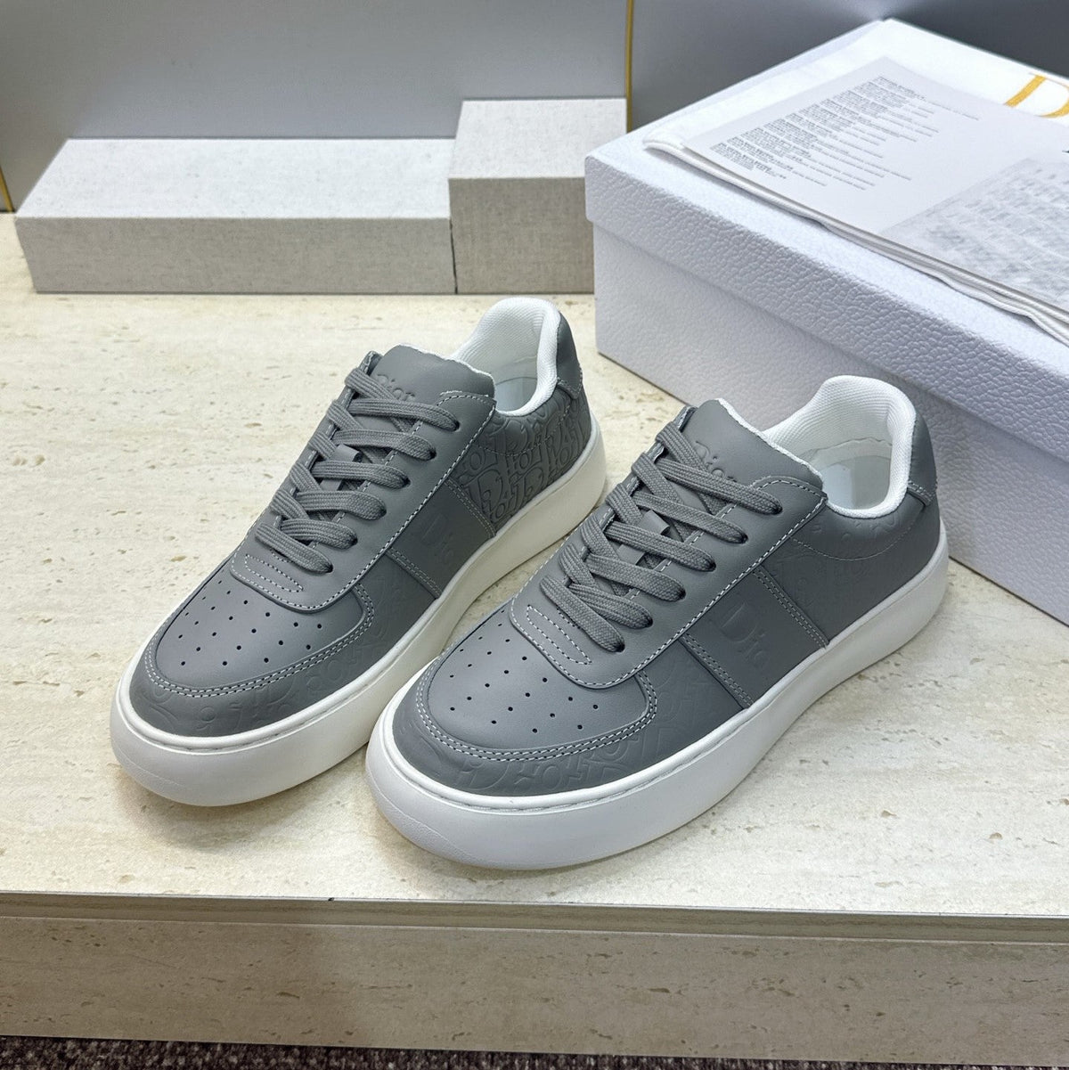 CD 26s Star Sneakers Grey Gravity Embossed Leather 118414