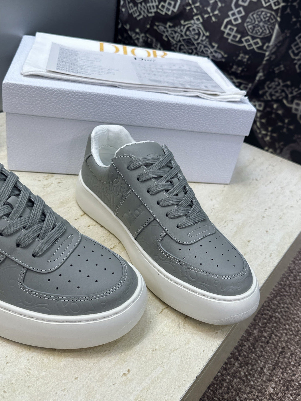 CD 26s Star Sneakers Grey Gravity Embossed Leather 118414