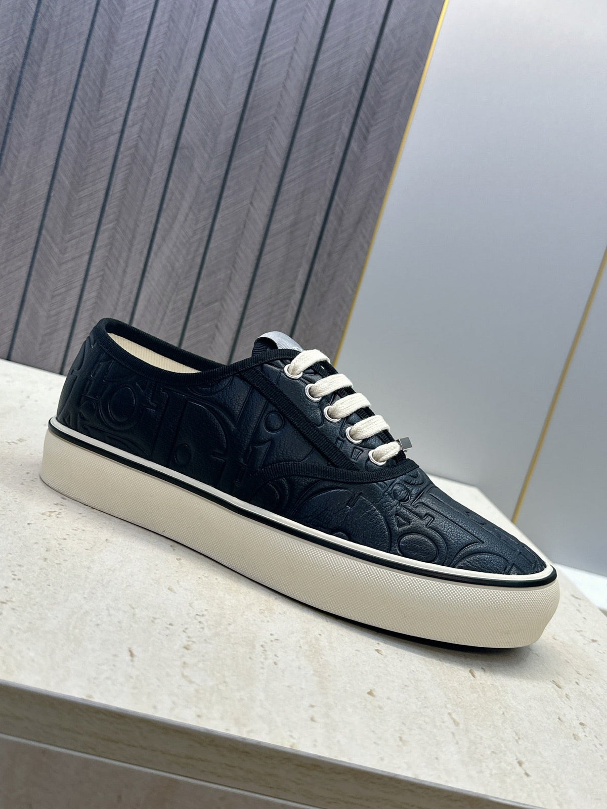 CD 26s Saltwind Sneakers Navy Blue Gravity Embossed Leather 118428