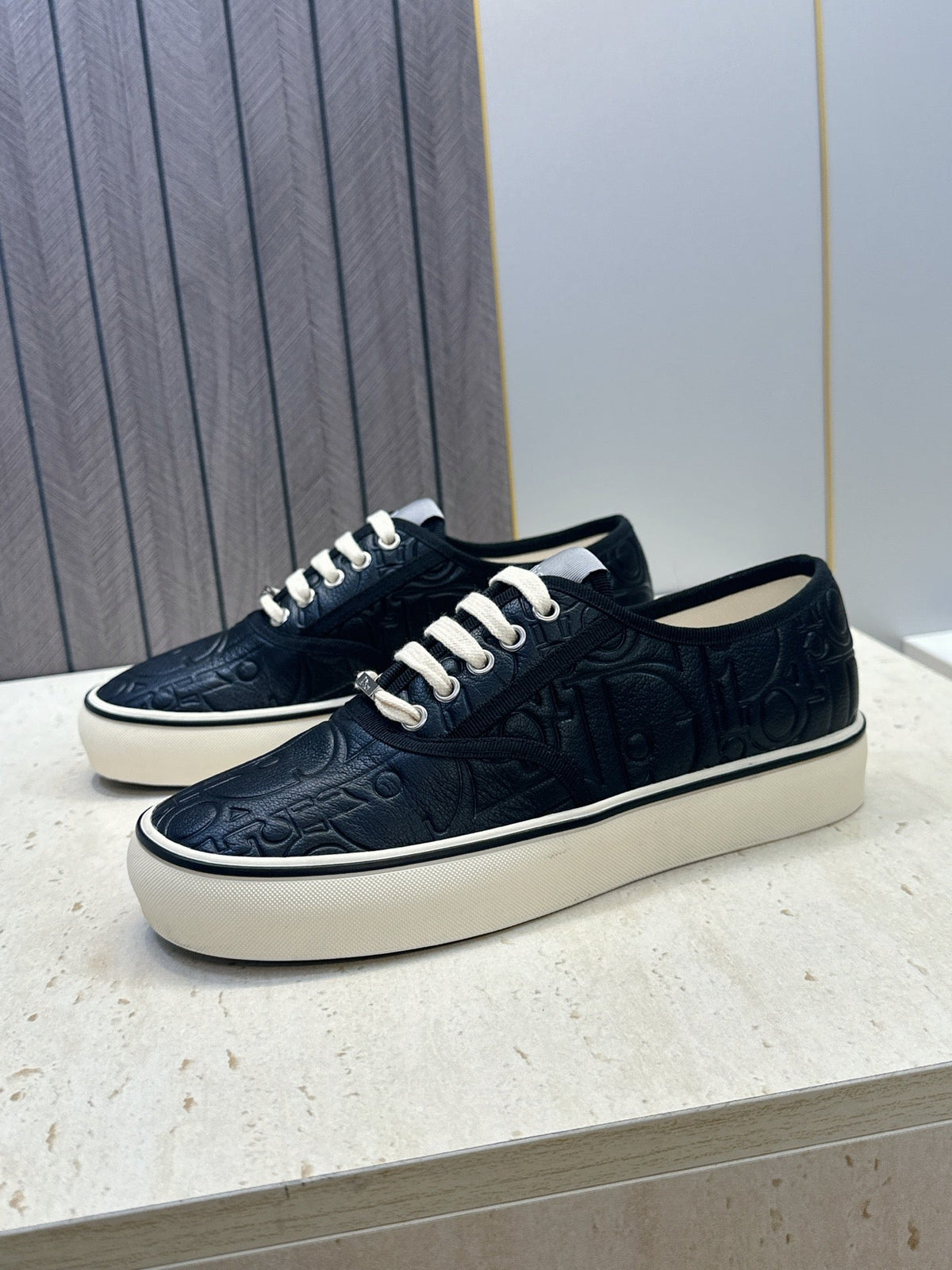 CD 26s Saltwind Sneakers Navy Blue Gravity Embossed Leather 118428