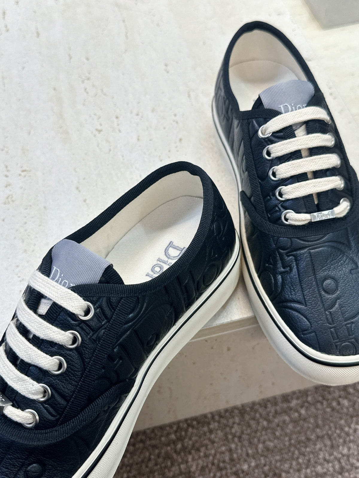 CD 26s Saltwind Sneakers Navy Blue Gravity Embossed Leather 118428