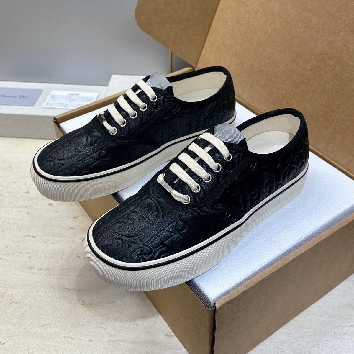 CD 26s Saltwind Sneakers Navy Blue Gravity Embossed Leather 118428