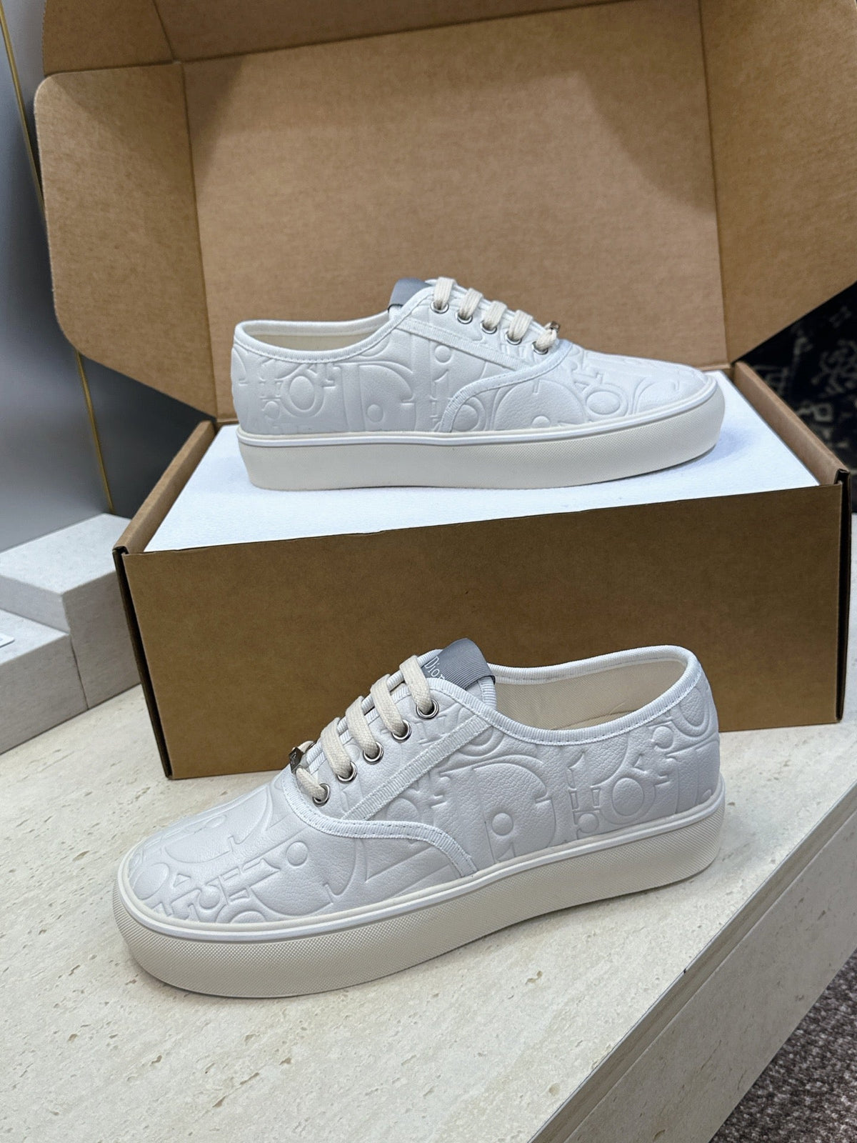 CD 26s Saltwind Sneakers White Gravity Embossed Leather 118429