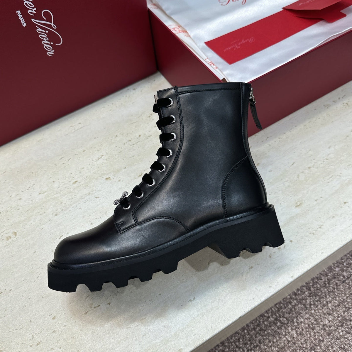 RV 26s Viv' Rangers Truck Booties 4cm Black Leather 118492