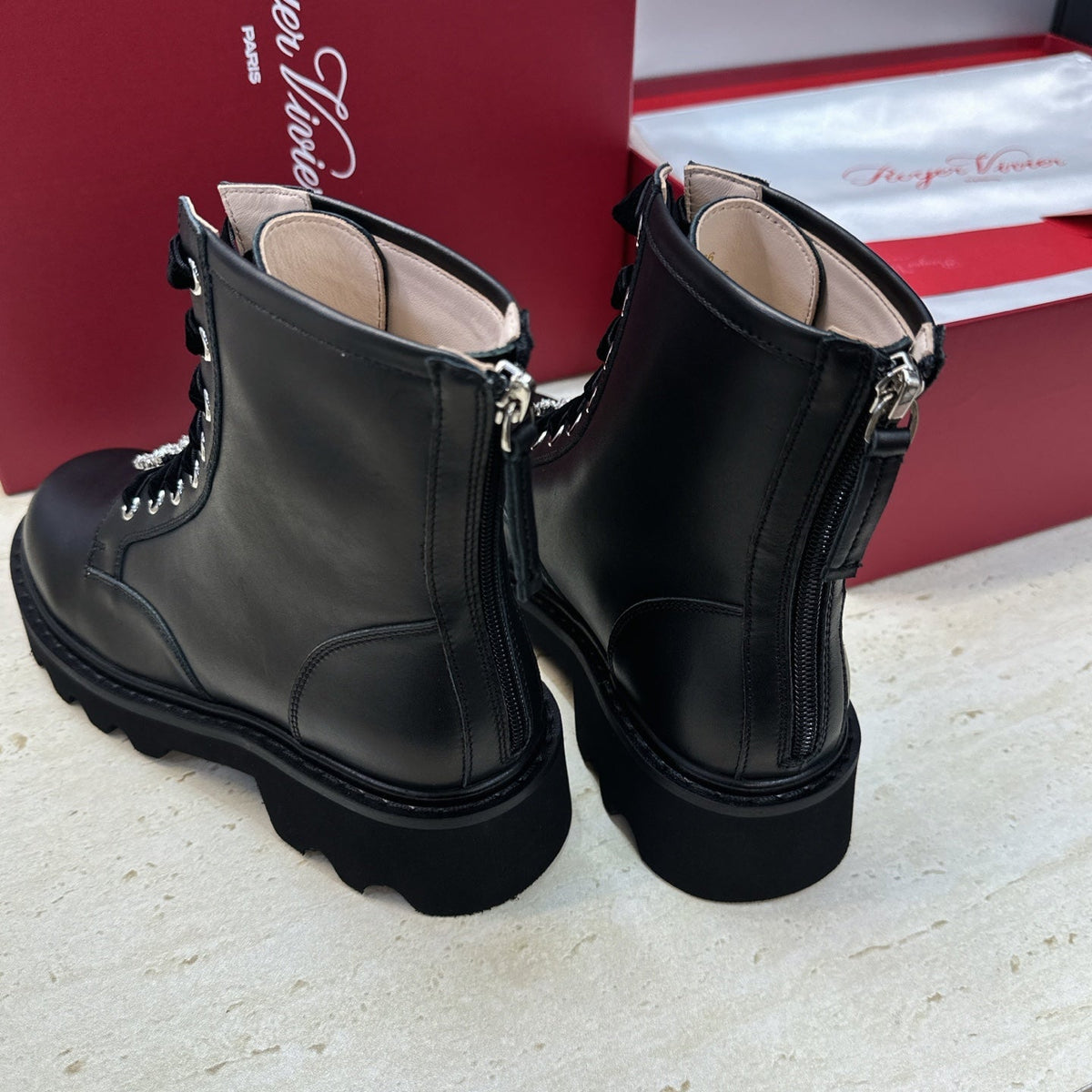 RV 26s Viv' Rangers Truck Booties 4cm Black Leather 118492