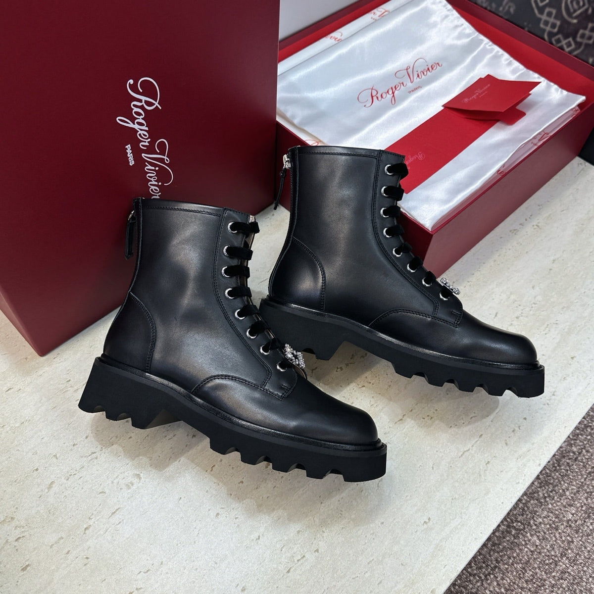 RV 26s Viv' Rangers Truck Booties 4cm Black Leather 118492