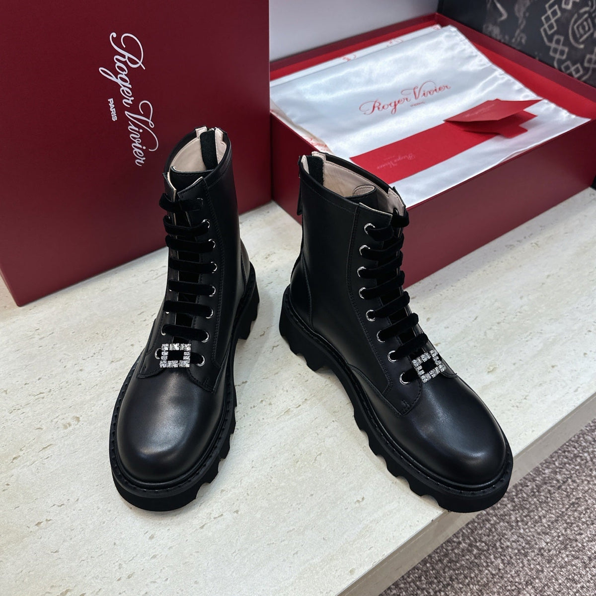 RV 26s Viv' Rangers Truck Booties 4cm Black Leather 118492