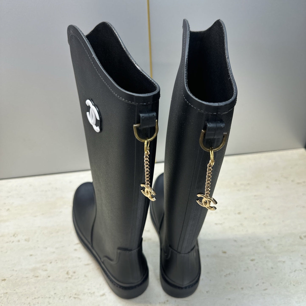 CC 26s Interlocking CC Rain Boots Rubber Black 167054