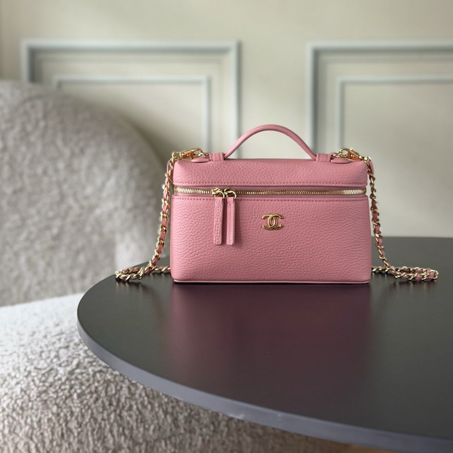 CC 26s Vanity Bag 19.5cm Pink Cowhide