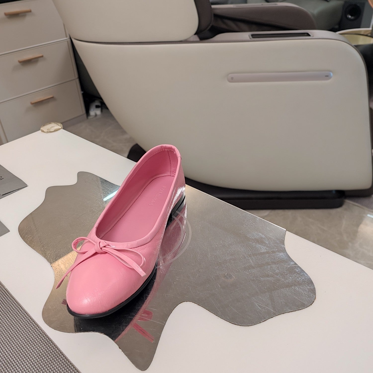 Balen 25 bow ballet flat pink sheepskin 184480