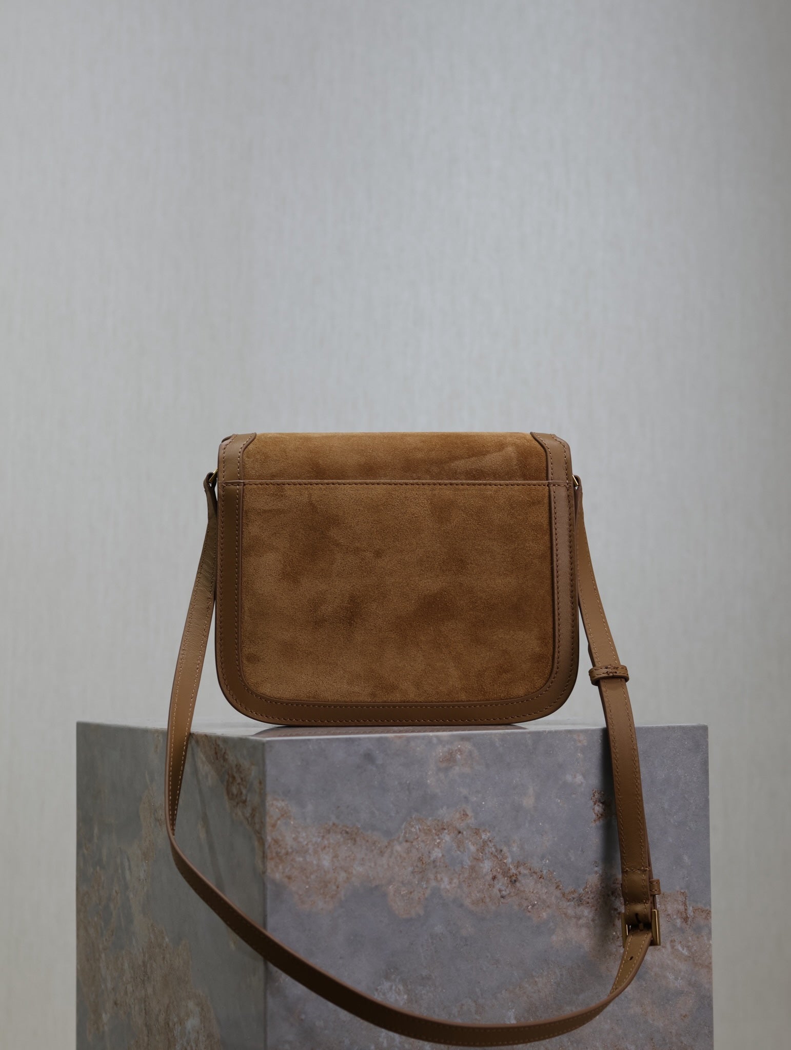 YSL Solferino Shoulder Bag Brown Suede