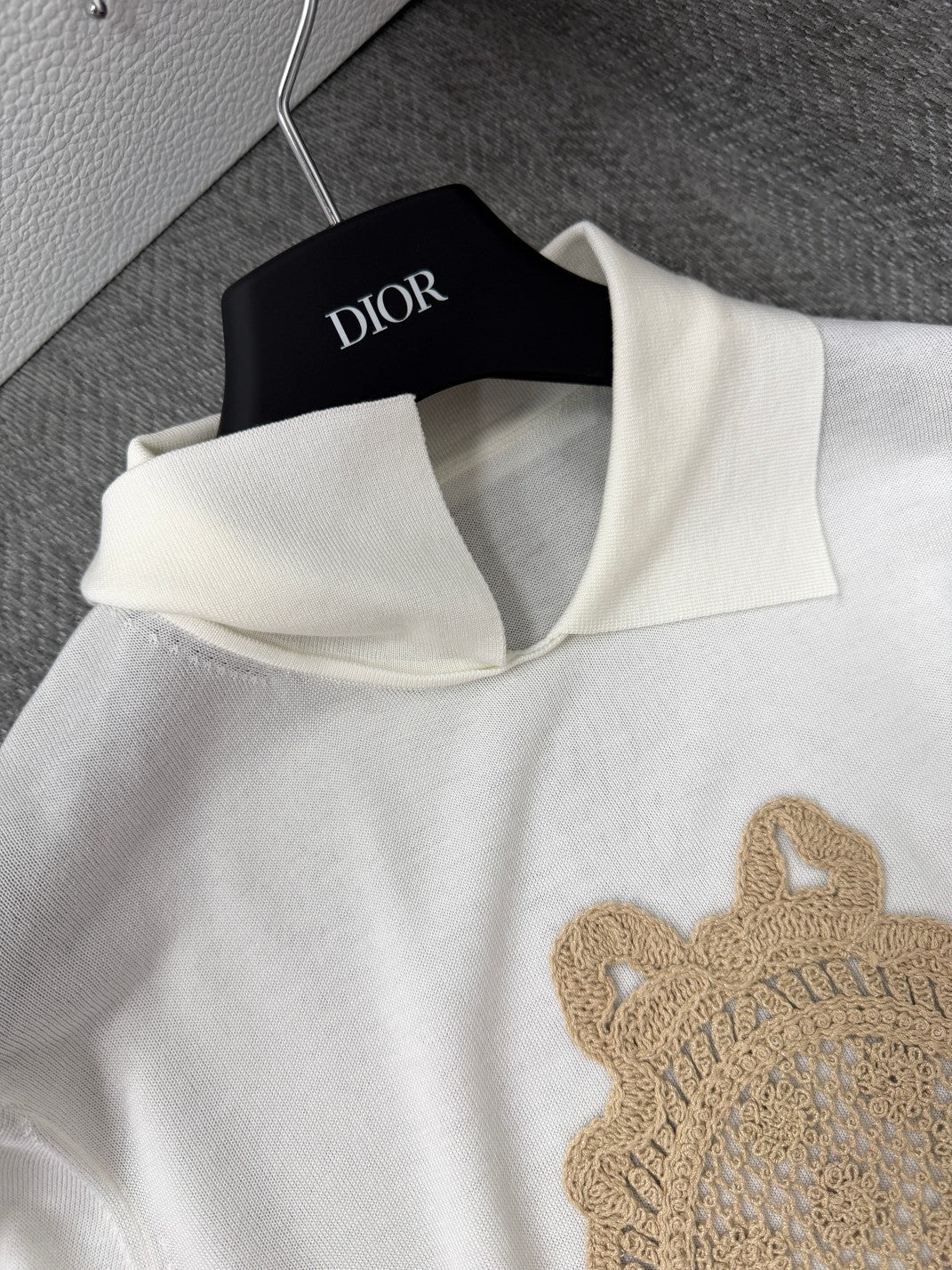 CD 26s Printed Embroidered Round Neck Long Sleeve White Cotton 414791