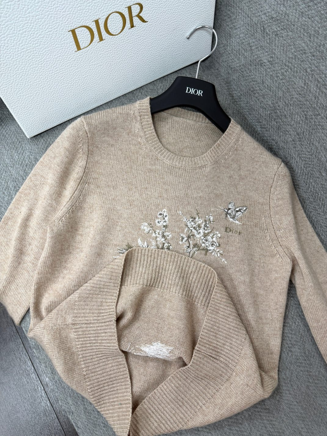 CD 26s Embroidered Long-Sleeved Shirt Khaki Cashmere 414830