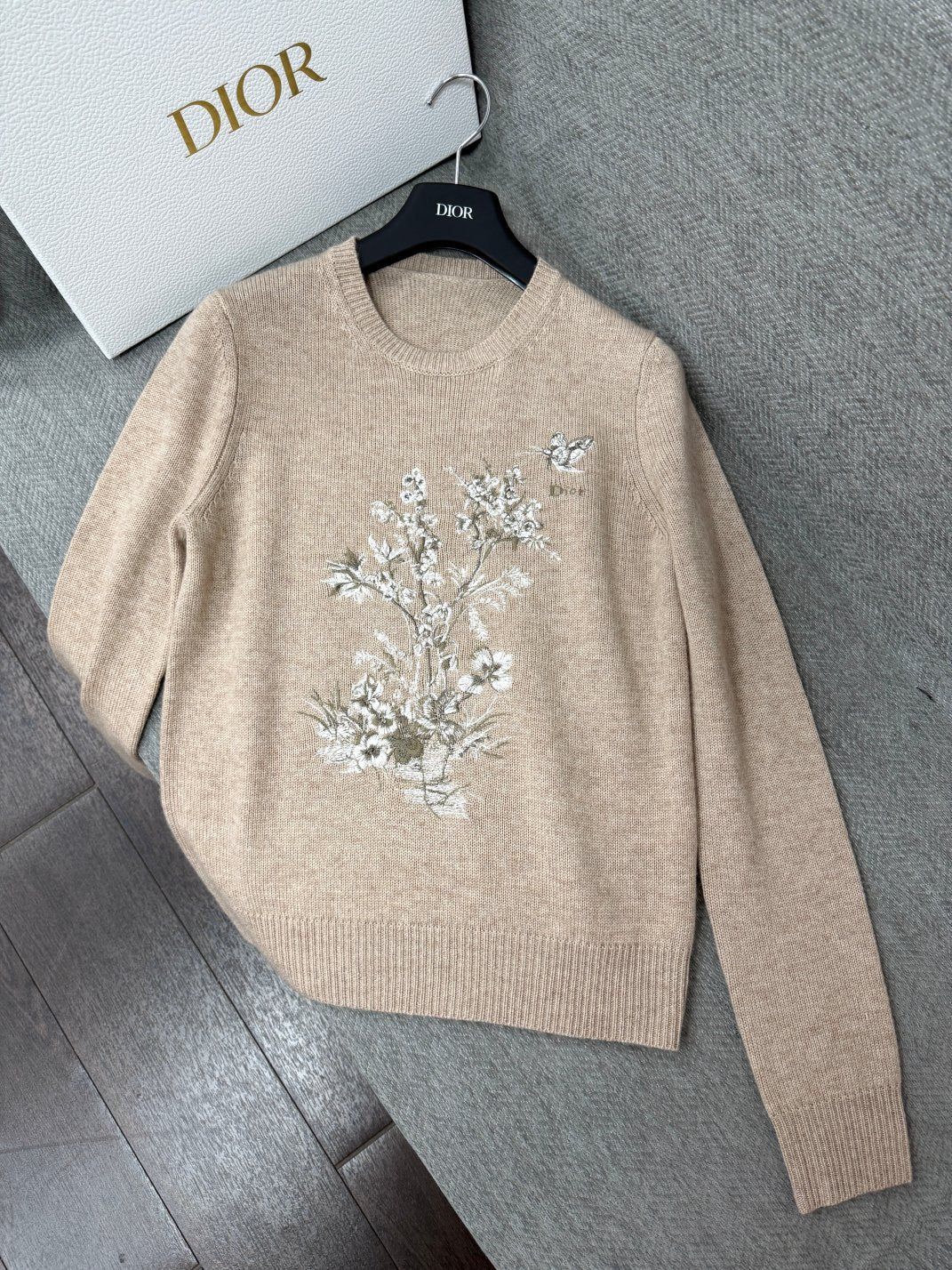CD 26s Embroidered Long-Sleeved Shirt Khaki Cashmere 414830