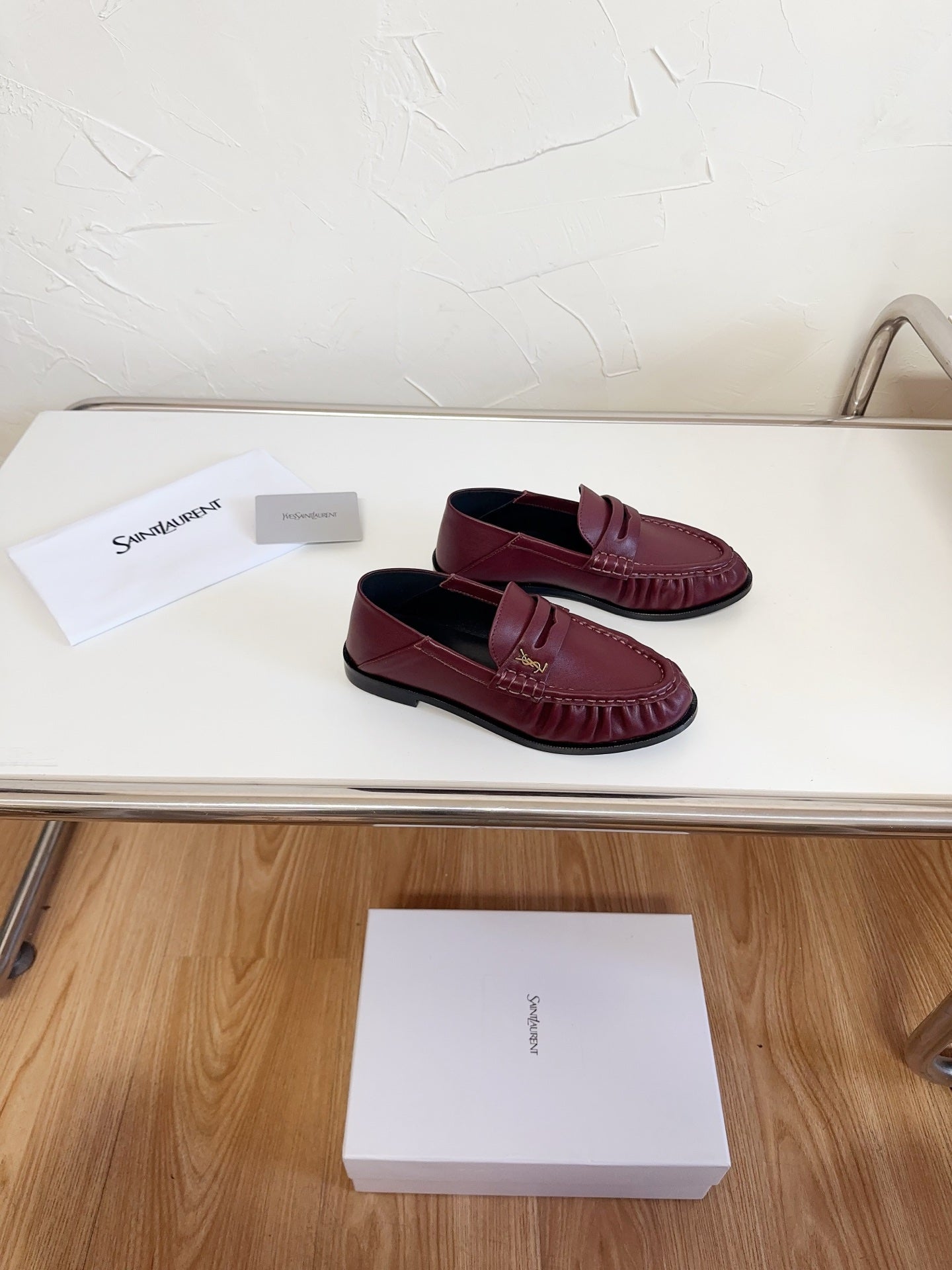 YSL Le Loafer Supple Dark Burgundy Smooth Leather