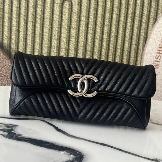 Chanel 2026 Clutch 30cm Black Lambskin