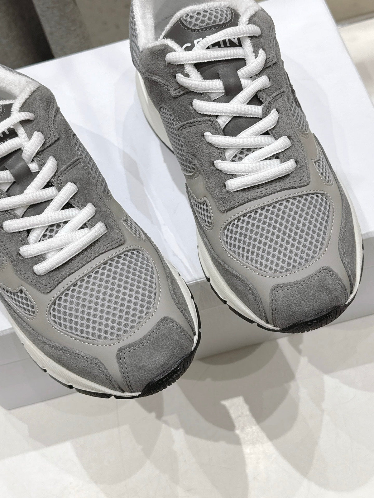 CE 26s Runner Sneakers 4cm Grey Suede Mesh 100143