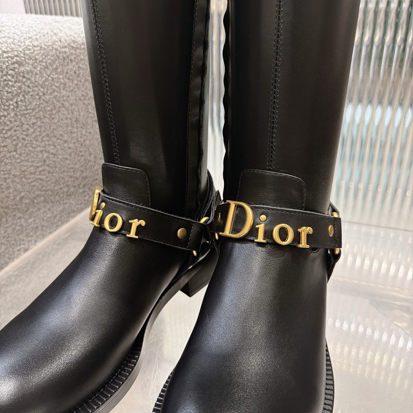 CD 26s Bolt Over-The-Knee Boot Black Calfskin 924099