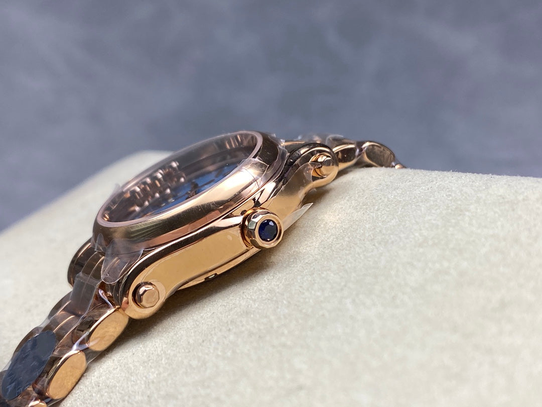 Happy Diamond 30mm Gold Blue Dial