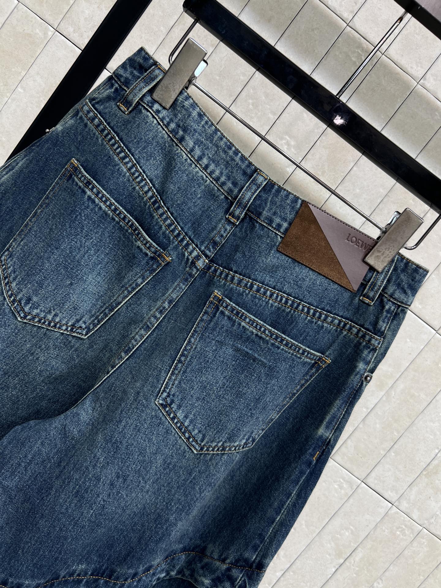 Loewe 26s High-Waisted Wide-Leg Denim Pants 400692