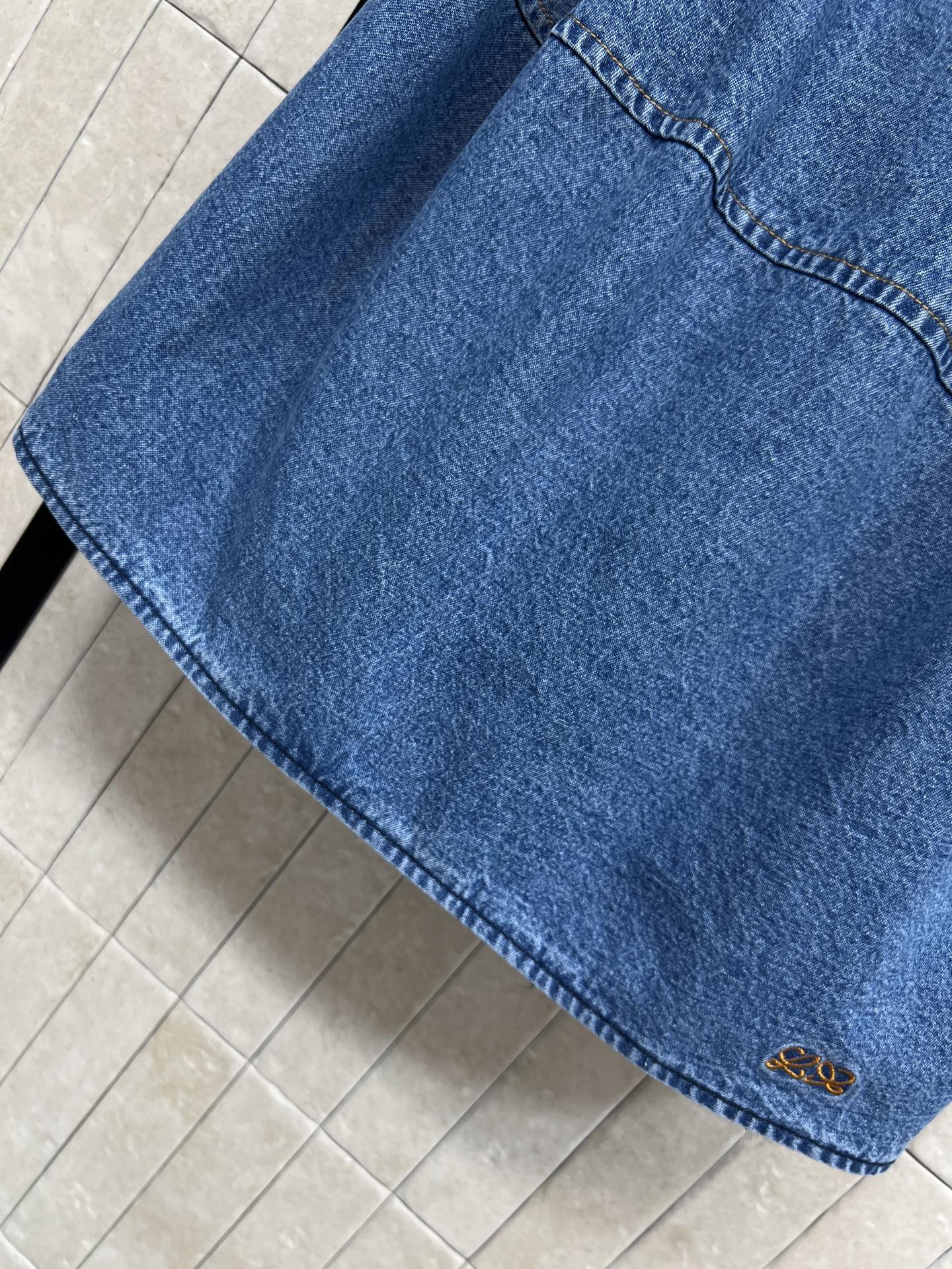 Loewe Balloon Skirt Blue Cotton 402851