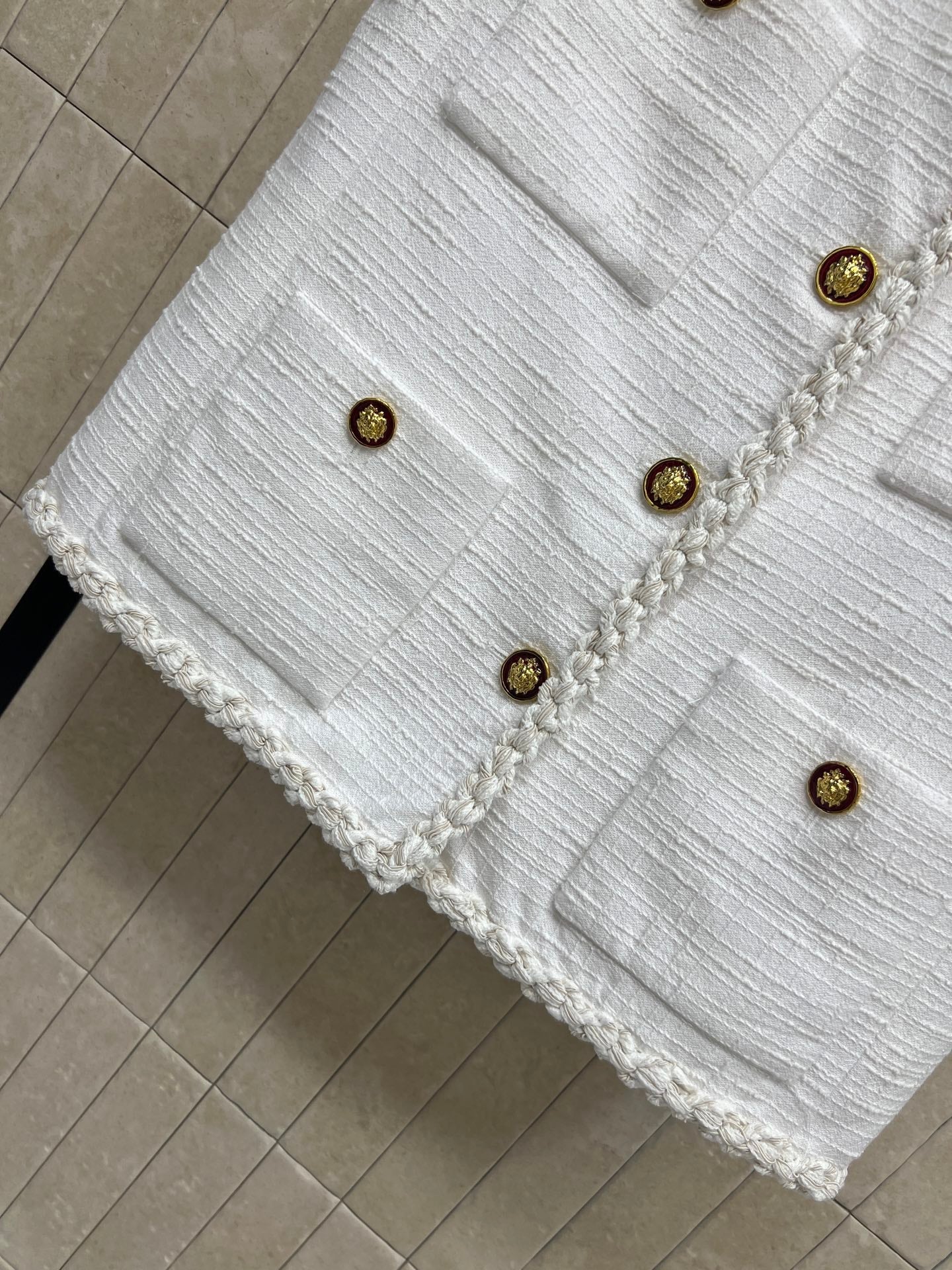 CC 26s Vest White Tweed Cotton 414763
