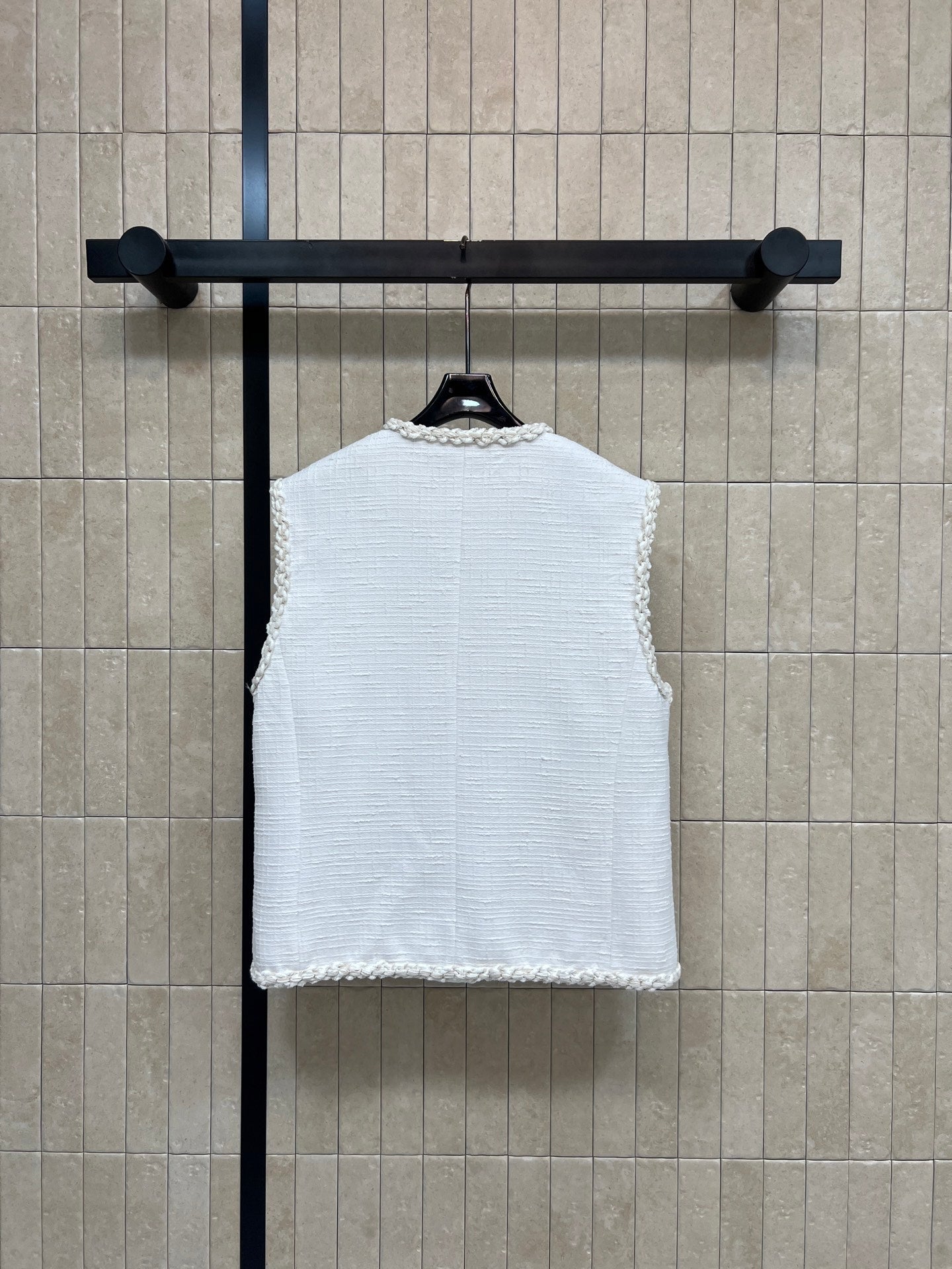 CC 26s Vest White Tweed Cotton 414763